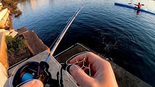 Fishing with a baitcaster for the first time | soft plastics in cooks river screenshot 5