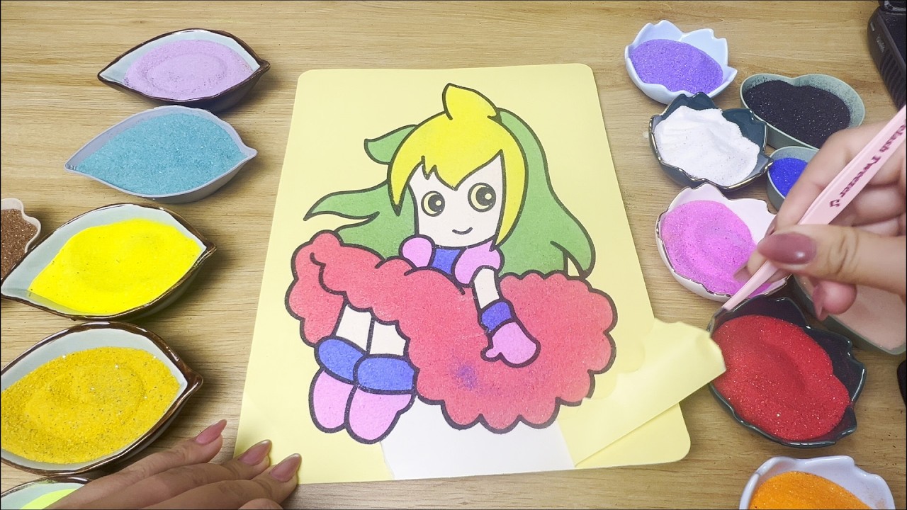 Colored Sand Art Blonde Princess 👸✨ | Sparkling Beauty in Every Grain of Sand