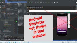 Android Studio Emulator Tool Windows Not Show