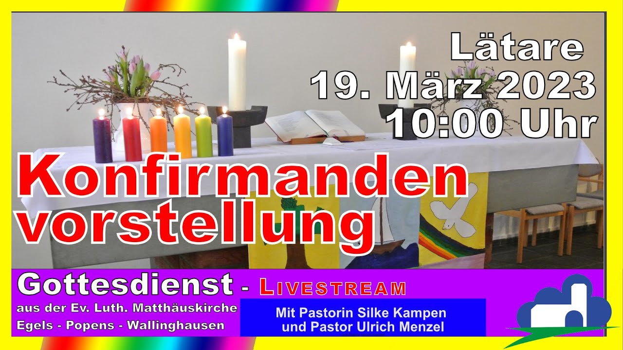 Gottesdienst am Sonntag Lätare 19. März 2023 um 10 Uhr - YouTube