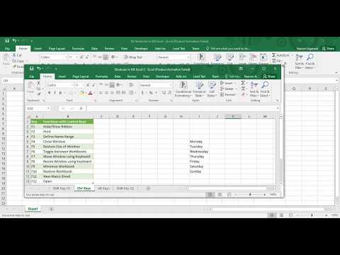 Microsoft Excel Tutorial - Ctrl + Function Key Shortcuts In Ms Excel