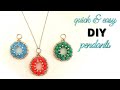 Quick &amp; Easy DIY pendant.  How to make beaded pendant in less than 10 mins. Beading tutorial