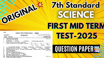 7th Science First Mid Term 2025 Question Paper 