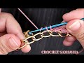 شاهدوا ماذا صنعت بسلسلة حديد مع فن الكروشيه /  Crochet with Chain Necklace  / Wire & Metal Arts
