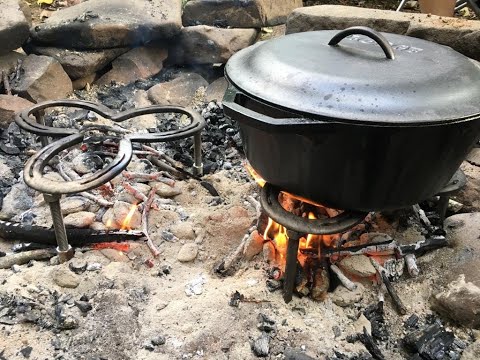 Dutch Oven Camping Horseshoe Trivet for Open Campfire Cowboy Style