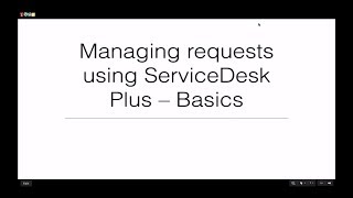 Request management basics - ManageEngine ServiceDesk Plus(ARCHIVED)