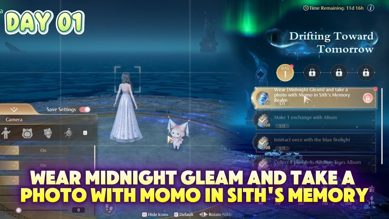 リカ 誓いのメモリー Wear Midnight Gleam and take a photo with Momo in Sith's