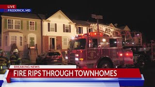 3 townhouses damaged in Frederick fire