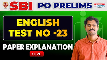 SBI PO 2023 PRELIMS MOCK TEST NO-23 | ENGLISH PRACTICE SET WITH IMPORTANT QUESTIONS