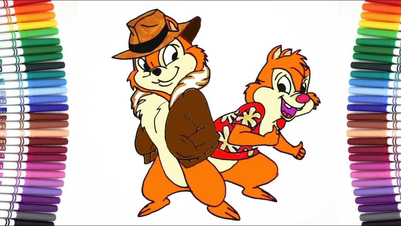 Funny Marker Cartoon Chip And Dale Drawing For Kids Youtube