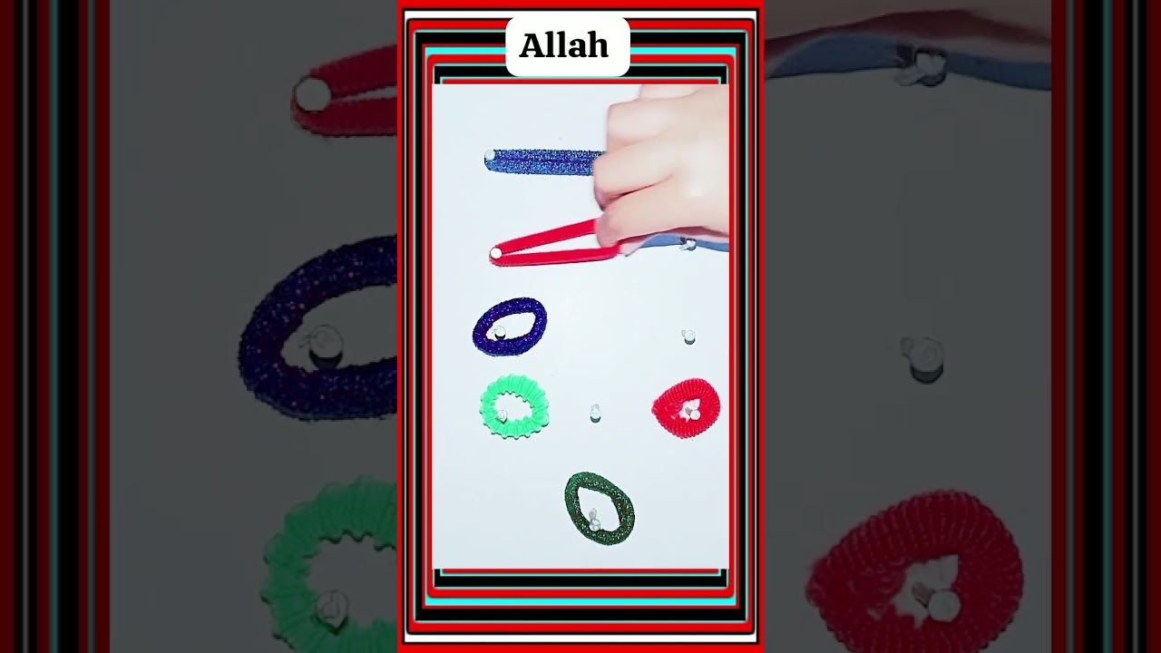 Allah name with rubber 😍☺️ #allah#art#diy#shortsart #craft