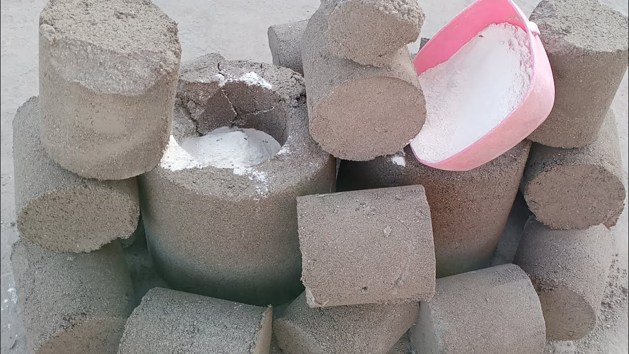 ASMR: Full Crispy 👌 Reuse Cement Dry Crumbling#relaxingsounds #asmr #sandcementasmr