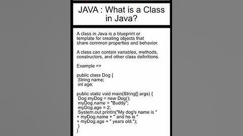 JAVA : What is a class in Java? SDET Automation Testing Interview Questions & Answers