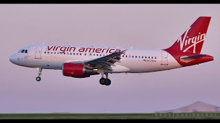 Virgin America A319 Morning Landing