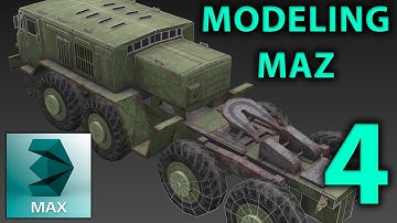 Low Poly Tutorial | 3dsmax vehicle tutorial | 3d military maz vehicle modeling | 4.