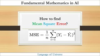 How to find mean square error || MSE || Language of Universe