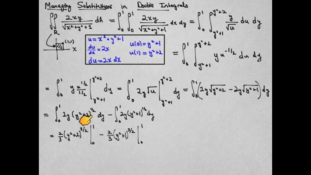 1g. Managing a substitution in a double integral - YouTube