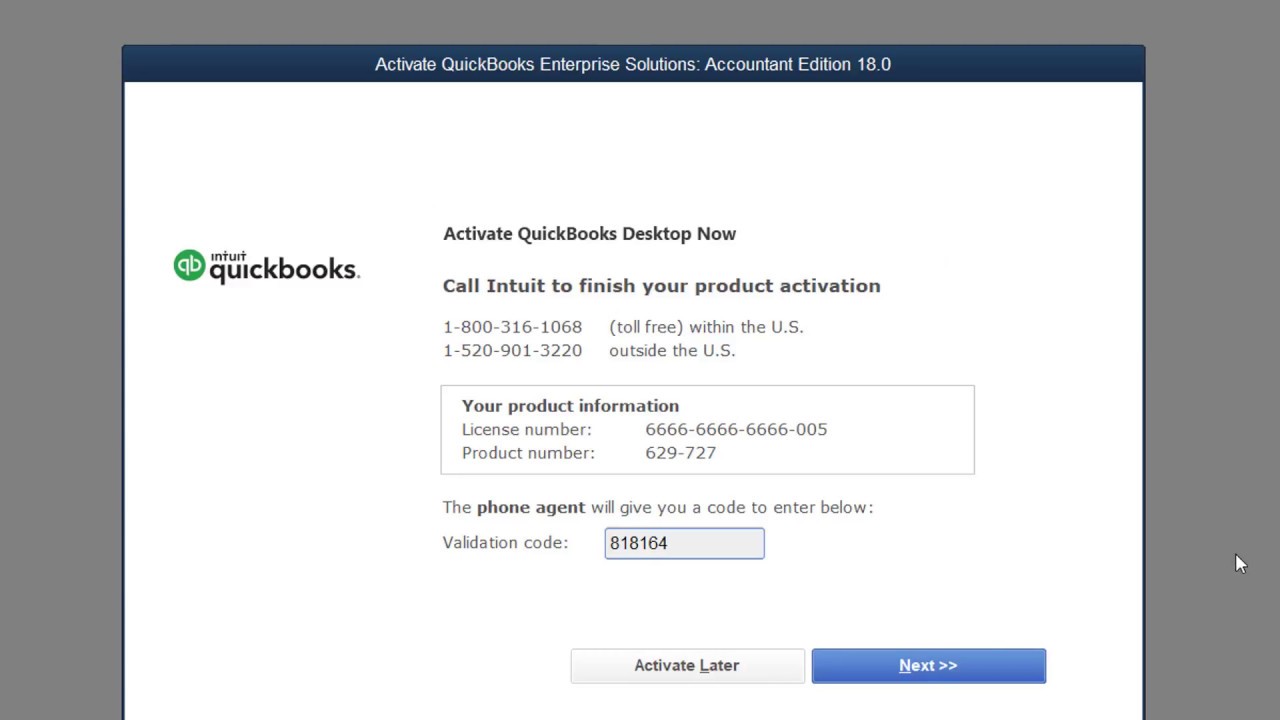 Quickbooks Validation Code Generator 2012