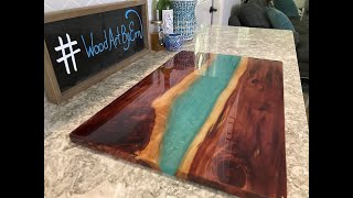 Live Edge Red Cedar River convertible tabletop / charcuterie board / functional art  (extended cut)