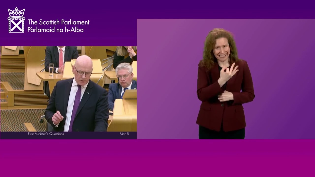 First Minister's Questions (BSL) - 5 March 2026