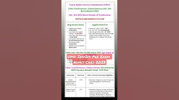 Upsc IAS / IFS Pre Exam Admit Card 2023 | UPSC Ias 2023 | #iasexam #ifsexam #upscprelims #upscias