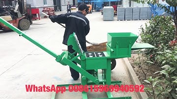 Hby2-40 manual clay interlock brick making machine make different bricks.
