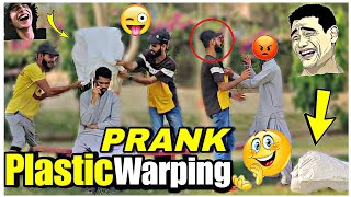 plastic wrapping people prank🤣😜😂|Funny video 2024|By Ali king Vlogs