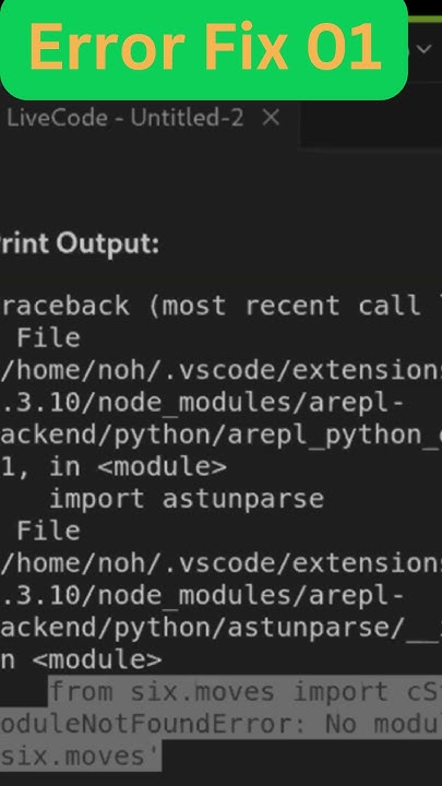 Python Error Fix 01 - YouTube