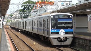 【50周年ヘッドマーク付き！】北総7500形7502編成 返却回送 京成佐倉駅 通過