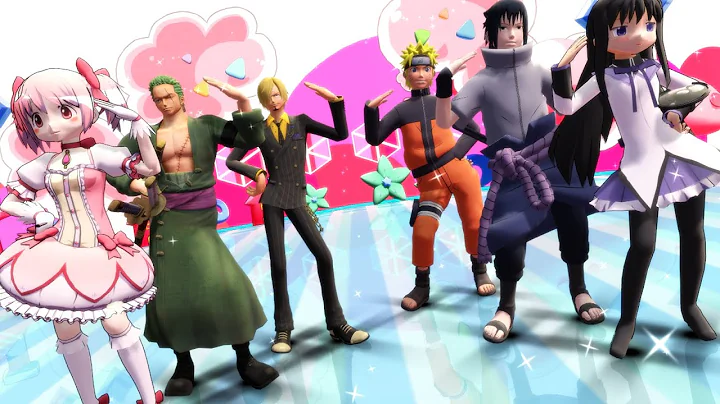 [MMD] PONPONPON [Sasuke, Naruto, Zoro, Sanji, Homura, Madoka]