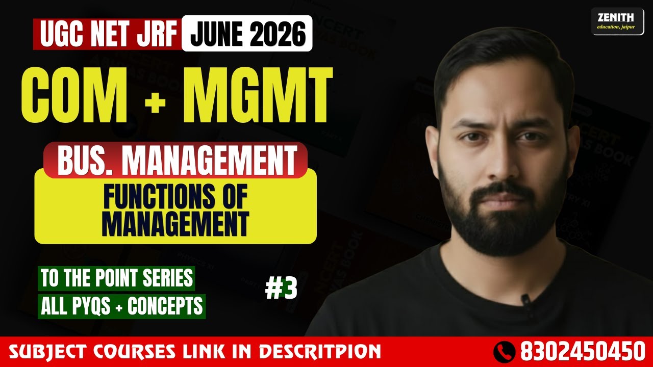 UGC NET June 2026 | Commerce & Management |Functions of  Management | Amit Sir