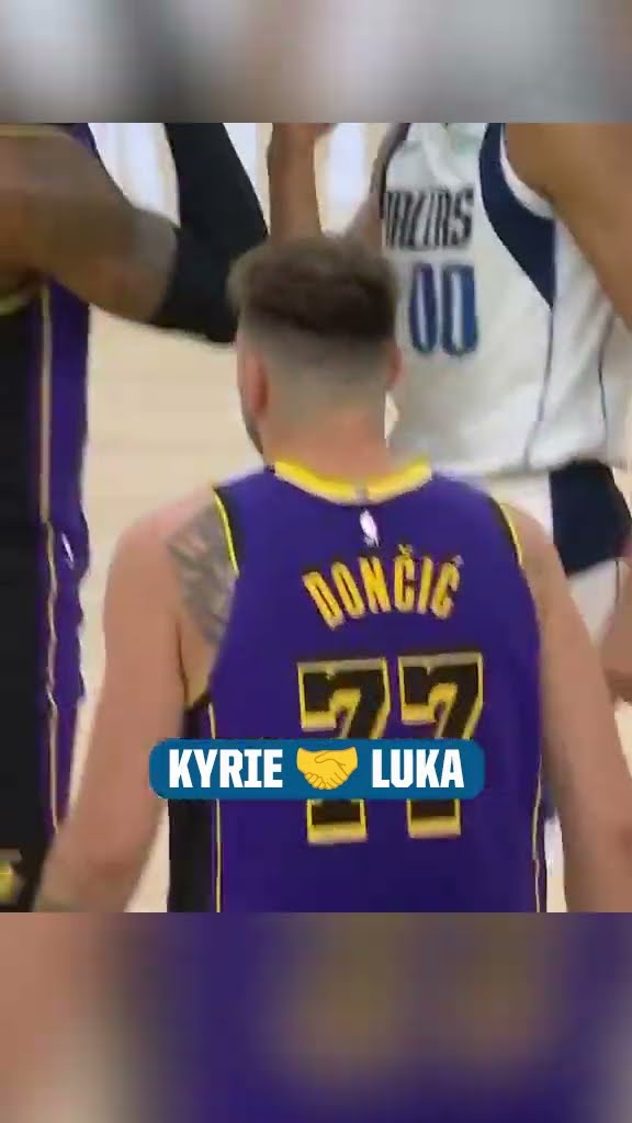 Kyrie Irving greets Luka Doncic before tipoff ?