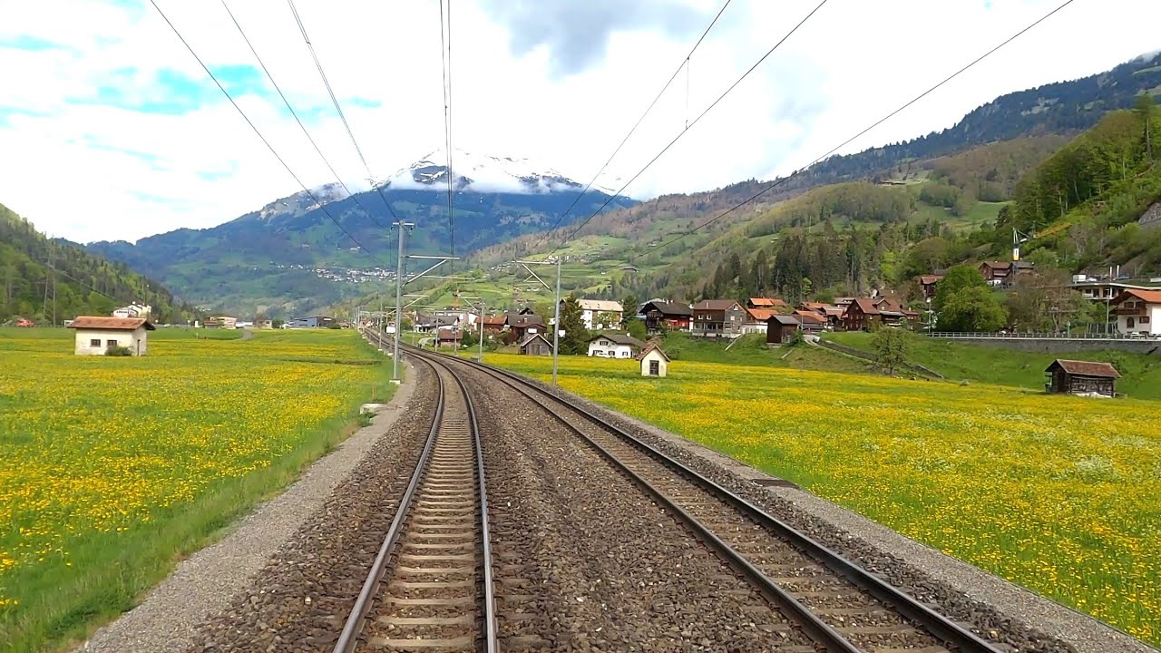 ★ 4K 🇨🇭Davos Platz - Klosters Platz - Landquart cab ride Switzerland [05.2021]