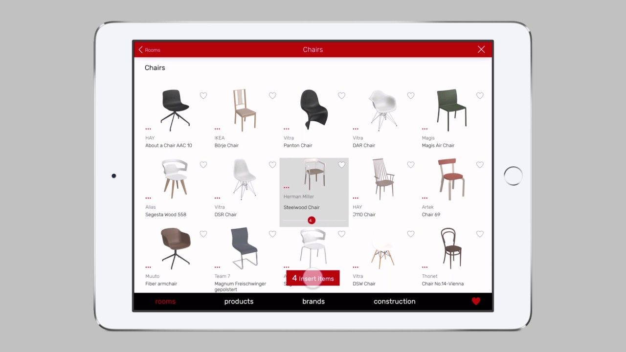 08 Add furniture to a floor  plan  with the Roomle App  for 