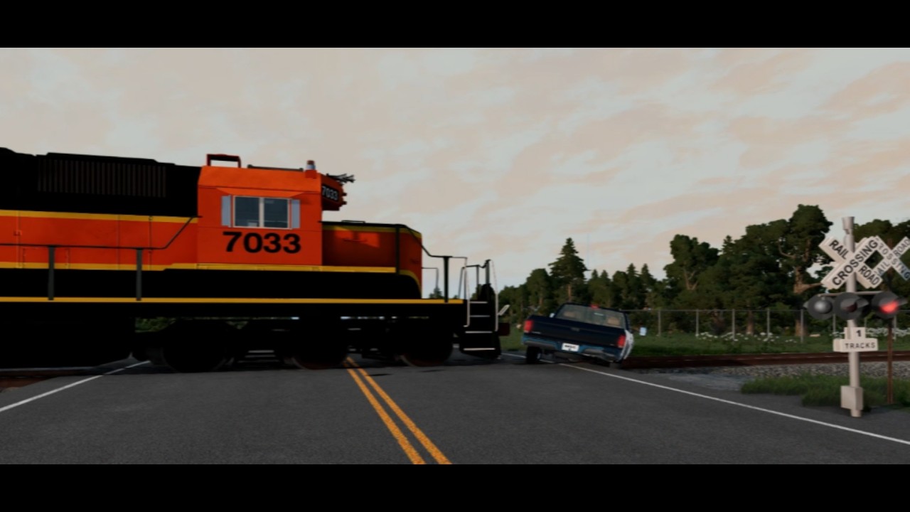 BeamNG drive Trains vs Car 2