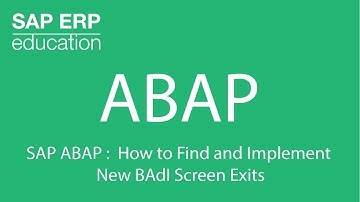 SAP ABAP :  How to Find and Implement  New BAdI Screen Exits