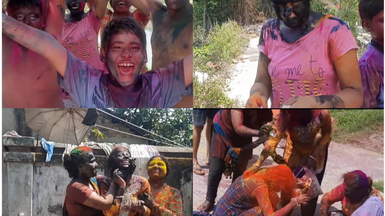 রং মেখে একসাথে ভুত হয়েছে সবাই  || Dasi holi Village  full fun