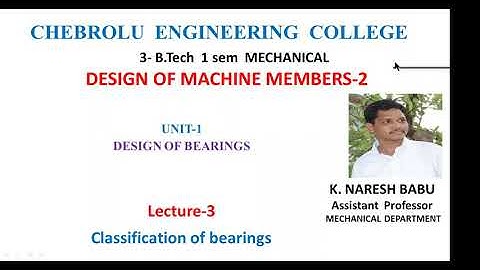 DMM-2  Bearings lecture -3   B.Tech  3 year  Mechanical- by K. NARESH BABU.