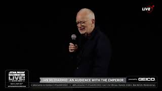 Ian McDiarmid says “Did you ever hear the tragedy of Darth Plagueis The Wise” atStarWarsCelebration