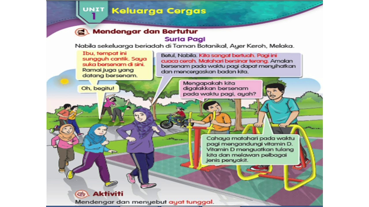 Bahasa Melayu Tahun 3 Tema 1 Kekeluargaan Unit 1 Keluarga Cergas Kemahiran Mendengar Dan Bertutur Youtube