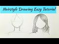 How to draw hairs/Hairstyle easy of a girl Drawing hair hairstyles easy step by step for beginners