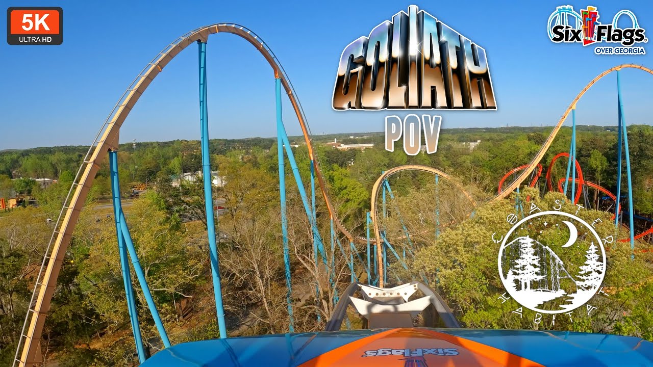 Goliath Front Row On Ride POV 5K 60FPS B&M Hyper Intense Downward