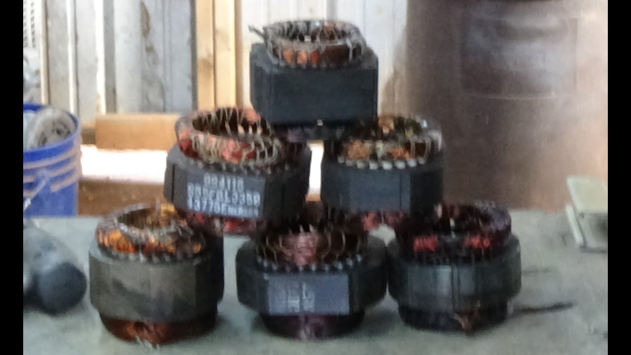 How to cut the copper off of stators from electric motors