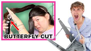 Hairdresser Reacts To INSANE AtHome Butterfly Cuts