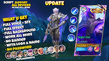 UPDATE! Script Skin Gusion Collector - Night Owl No Password | Full Effect Voice | New Patch