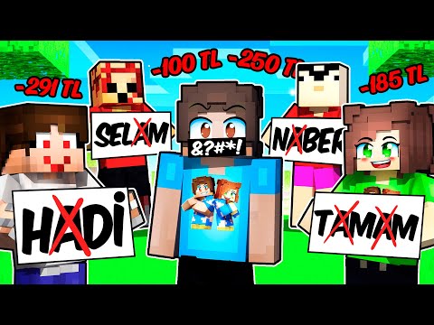 MİNECRAFT AMA ''A'' DERSEM TÜM PARAM BİTİYOR 💸😩