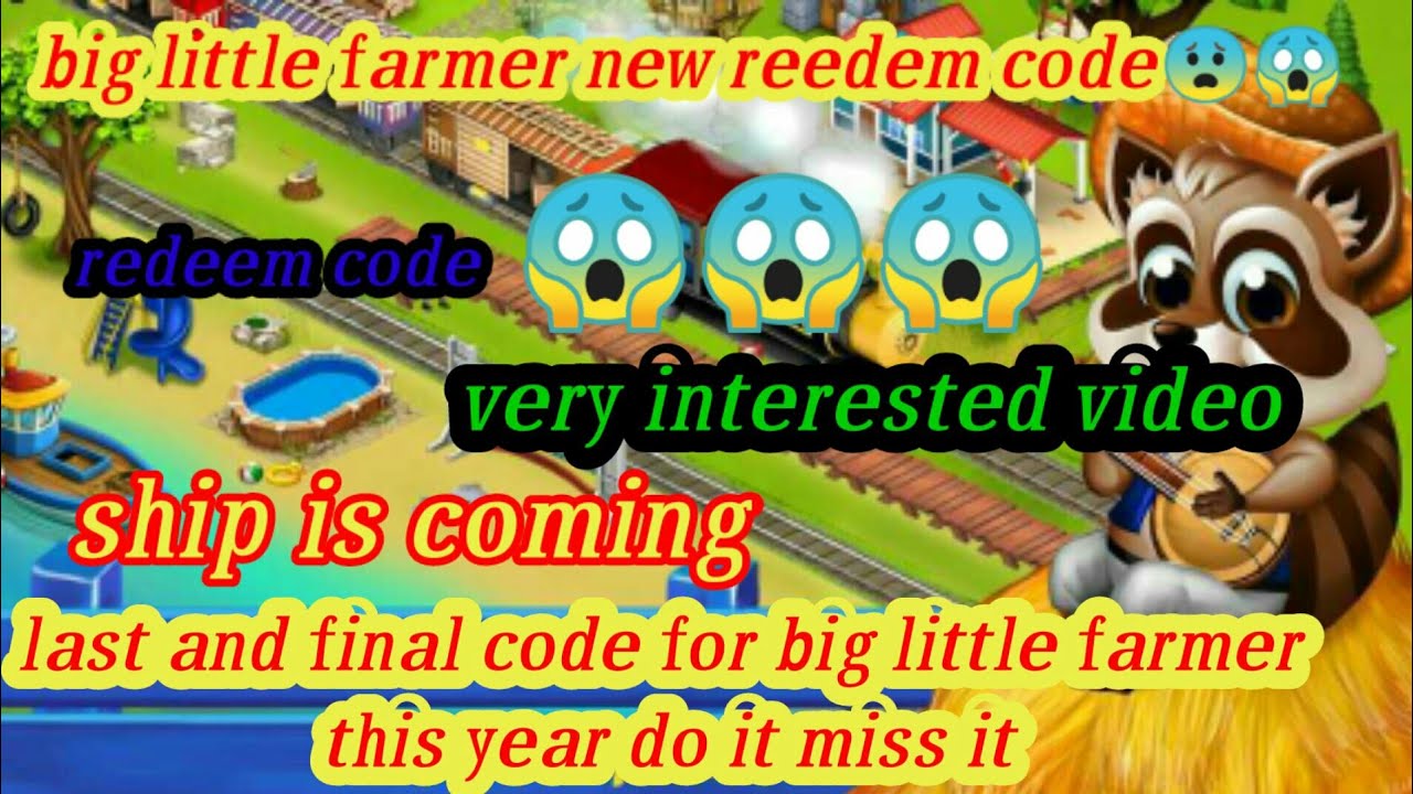 Big Little Farmer redeem code list in Tamil\last code YouTube