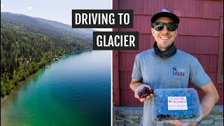 Driving to Glacier National Park | Flathead Lake, cherries 🍒, rental car, & campfire pizza 🍕