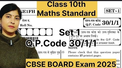 Class 10th Set 1 Q.P. Code 30/1/1 || Answer Key of Maths Cbse Board Exam Maths 2025 ||Maths Standard