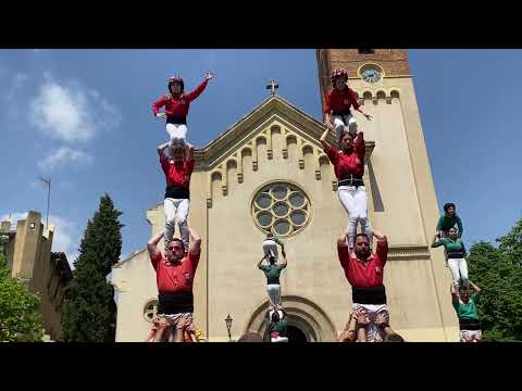 Castellers de Barcelona: 2 pilars de 4 - Diada del Roser a Cerdanyola (01/05/2022)